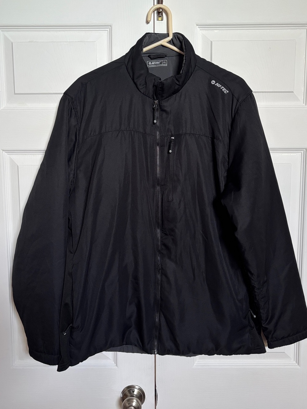 Hi-Tec Men’s XL Black Insulated Lightweight Outdoor Hiking Jacket Full Zip